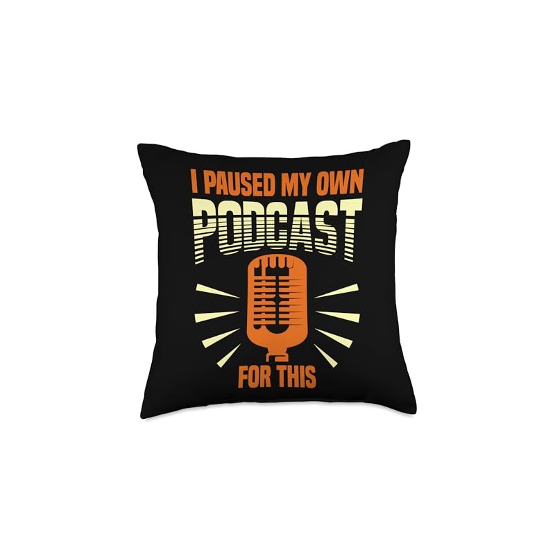 Hosting Podcaster Podcast Microphone Throw Pillow