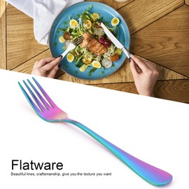AMONIDA Forks, Electroplating Dinner Forks Western Style Cutlery Tableware Flatware for Family Dinners for Birthdays(Rainbow colors)