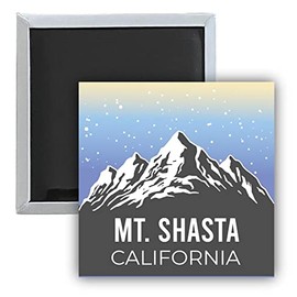 Mt. Shasta California Ski Snowboard Winter Sports Souvenir 2.5 x 2.5-Inch Fridge Magnet