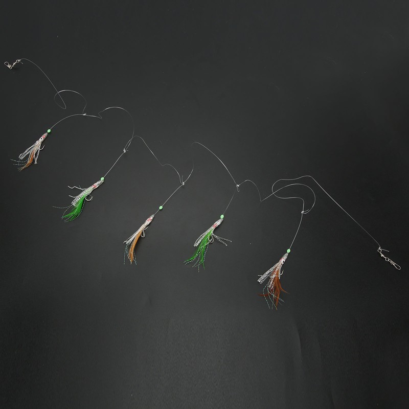 5 Set Octopus Simulation Fishing Rigs Luminous Fishing Lure Bait