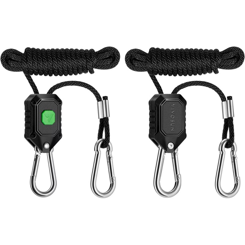 VIVOSUN 1/2/6 Pair 1/8" Lockable Grow Light Rope Hanger 150lbs