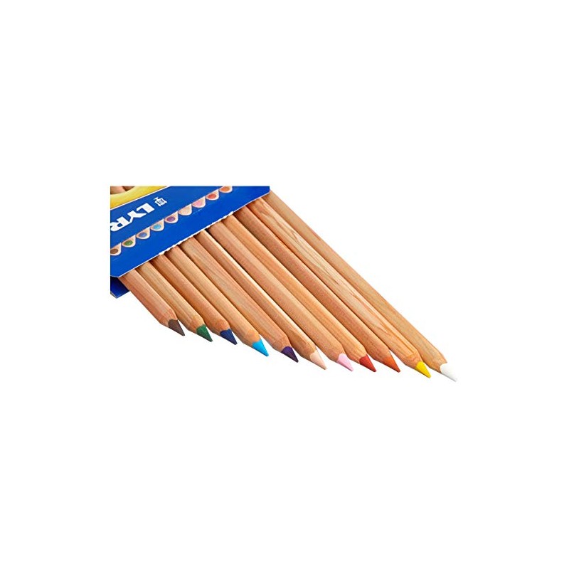 LYRA Super Ferby Nature Wooden Chunky Colouring Pencils, 12 Assorted