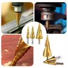 4 Pcs HSS Step Drill Bit Set, Titanium Coated High-Speed