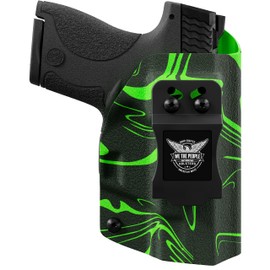We The People Holsters - Green Ink Swirl - Left Hand - IWB Holster Compatible with Smith & Wesson M&P 9C/40C / M2.0 3.5"/3.6" Compact Manual Safety w/Streamlight TLR-7/7A Light RDS