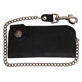 Hot Leathers Unisex-Adult Buffalo Nickel Snap Bi-Fold Wallet (Black, 7")