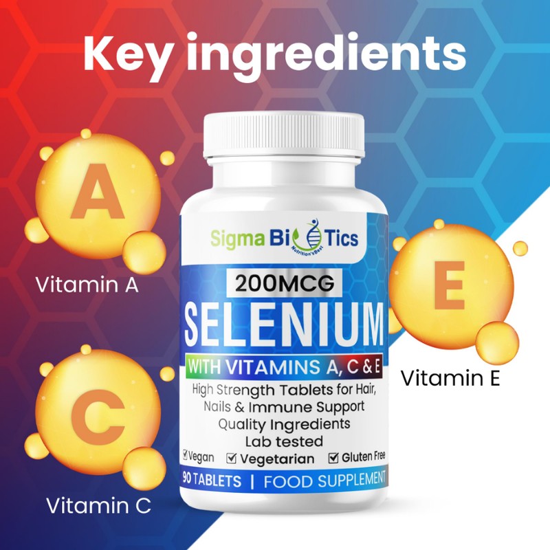SigmaBiotics Selenium with Vitamins A, C & E - Promotes