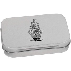 95mm 'Sailing Ship At Sea' Metal Hinged Tin/Storage Box (TT00225336)