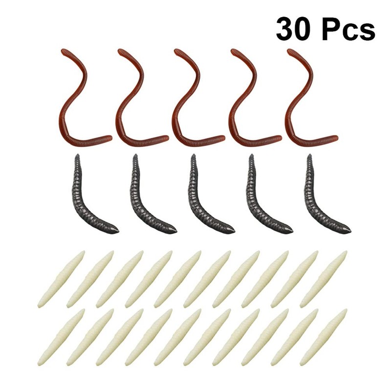 Worms 30pcs Earthworms Maggot Figure Joke Toys for Halloween Decorations