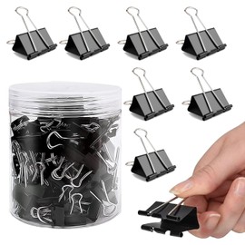 25mm Double Clips Black 100 Pieces Office Supplies Document Organizer Metal Glue Clips Stationery Office Supplies (70 Binds)