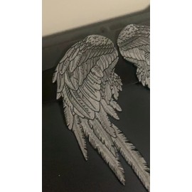 Nixon Thread Co. Reflective Angel Wings Patches 14.5" | Realistic Embroidered Feathers Iron On