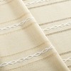 ZeeMart Hemstitched Embroidery Striped Boho Tablecloth 54x54 Inch Beige, Heavy