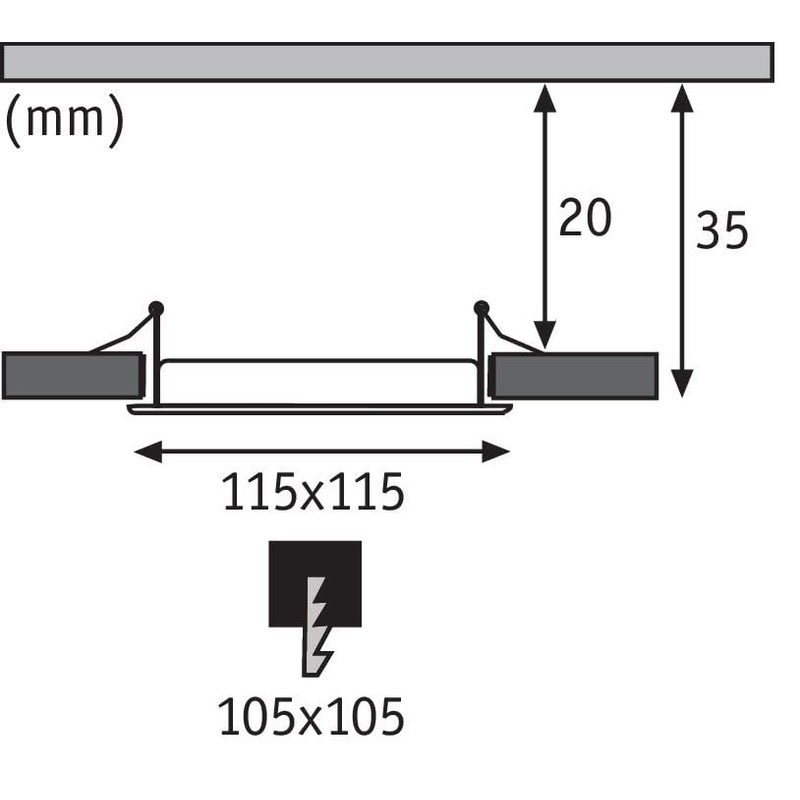 Paulmann 92064 LED Einbaupanel eckig Deckenleuchte 6W Licht 4000K Neutralweiß