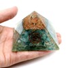 Gold Stone Orgonite Pyramid Spiritual Goods with Natural Stone, Crystal