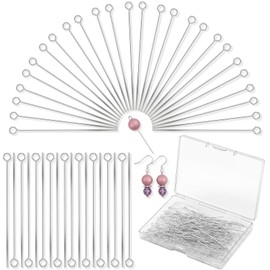 200Pcs Eye Pins for Jewelry Making, 2.75 Inch/70mm Stainless Steel Eye Pins
