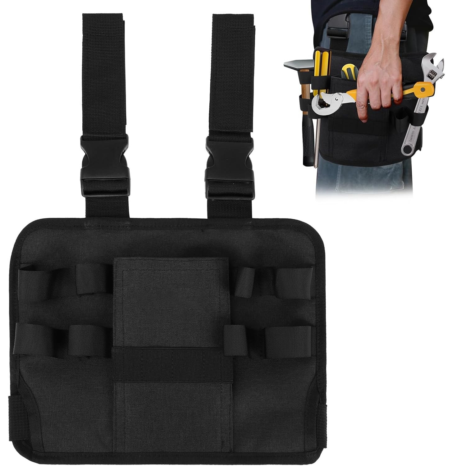 Holster Z 2.0 Tool Pouch – Leg Tool Bag With Belt Clip, 8 Attachment Loops, Drill Holder, Adjustable Leg Strap For Carpenters, Electricians & DIYers