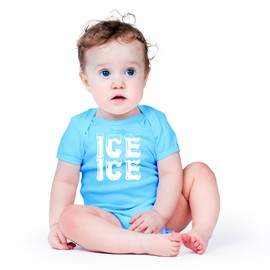 AW Fashions Ice Ice Baby - Body para bebé de una sola pieza, Azul claro, Recién nacido