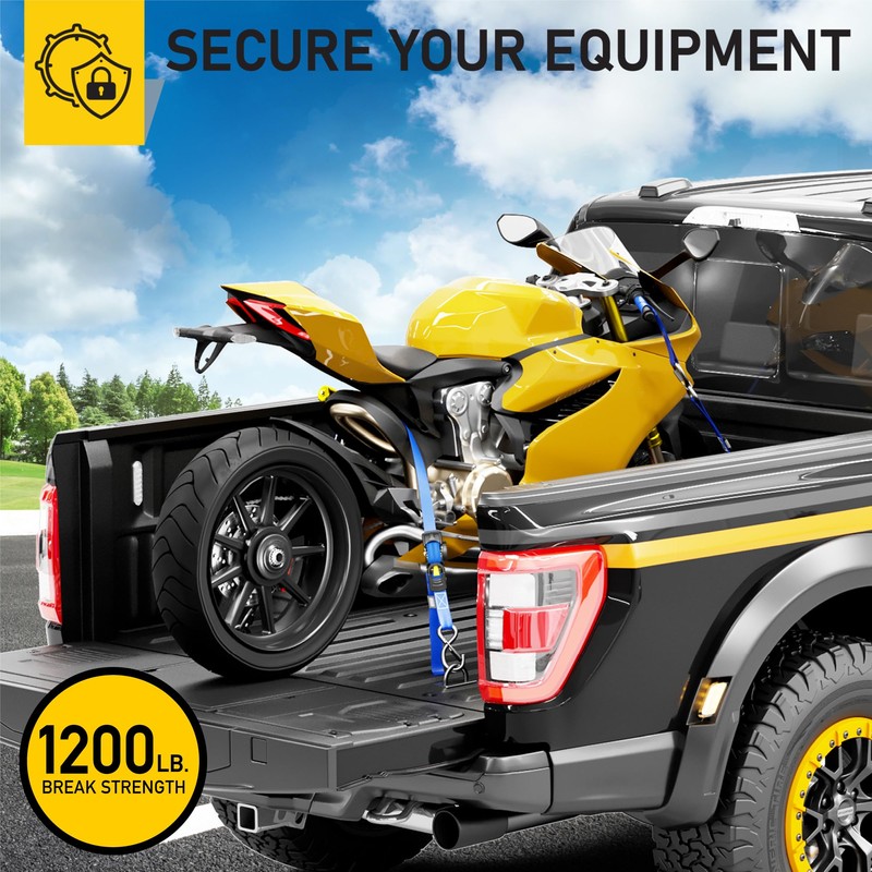 AUGO Retractable Ratchet Straps | 2 Heavy Duty Ratchet Straps