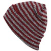 Blended Stripe Beanie Unisex Knit Winter Warm Ski Hat Fold-Up