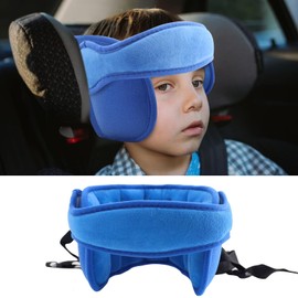vocheer Banda ajustable para asiento de coche, soporte para la cabeza del bebé, cinturón de protección para la cabeza para niños de 1 a 5 años, azul