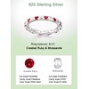 FWM Stackable Red Ruby Rings for Women Girfriend Moissanite Sterling