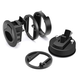 Searoam Slam Latch 2'' Flush Pull Latch Black Plastic Nylon Handle for Hatch Door Cabinet Hardware on RV Boat Camper Trailer Fit 2mm-20mm,Pack of 2