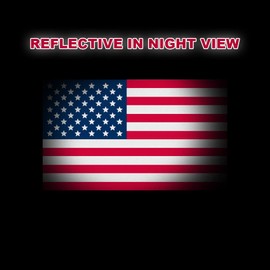 Ignixia Reflective American Flag Decals USA Flag Car Stickers (Pack of 03) Patriotic Decals 5x3 Inches American Flag Stickers