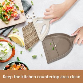 Small Mini Hand Broom Dustpan : Small Broom and Dustpan Set, Mini Broom and Dustpan Set, Hand Broom and Dustpan Set,Mini Dustpan and Brush Set for Cat Litter, Kitchen, Tables, Countertops, Cars, etc.