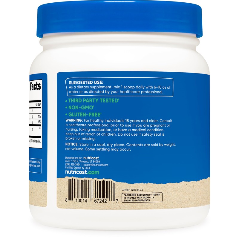 Nutricost Nutricost Organic Turmeric Root Powder 1 LB (16oz) -