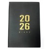 Agenda 2026 Negra A4 para Organización Diaria con Páginas Personalizadas
