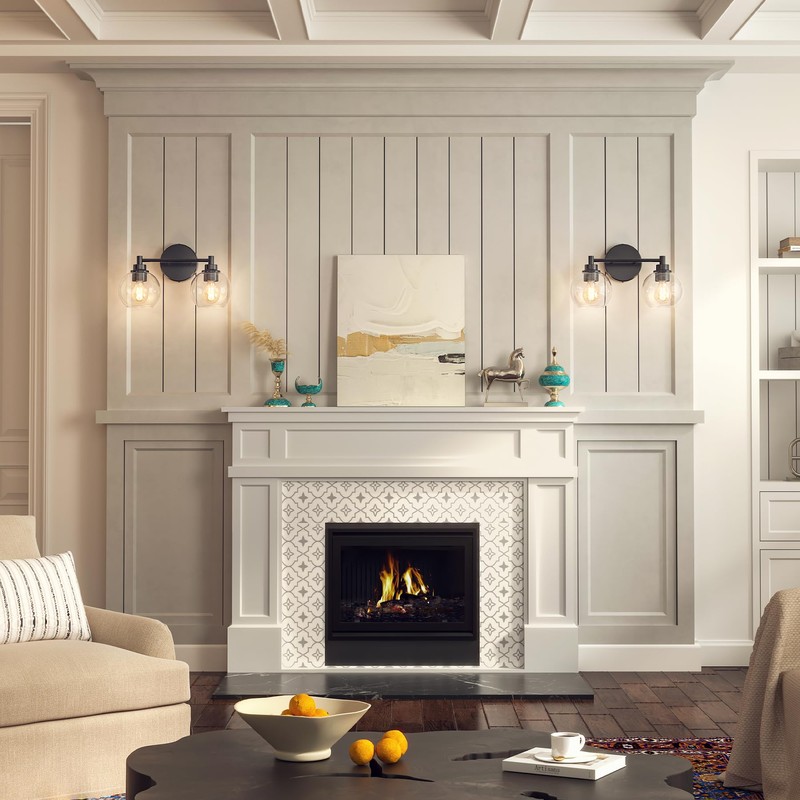 VONLUCE Bathroom Light Fixtures, 2-Light Bathroom Vanity Light with Globe