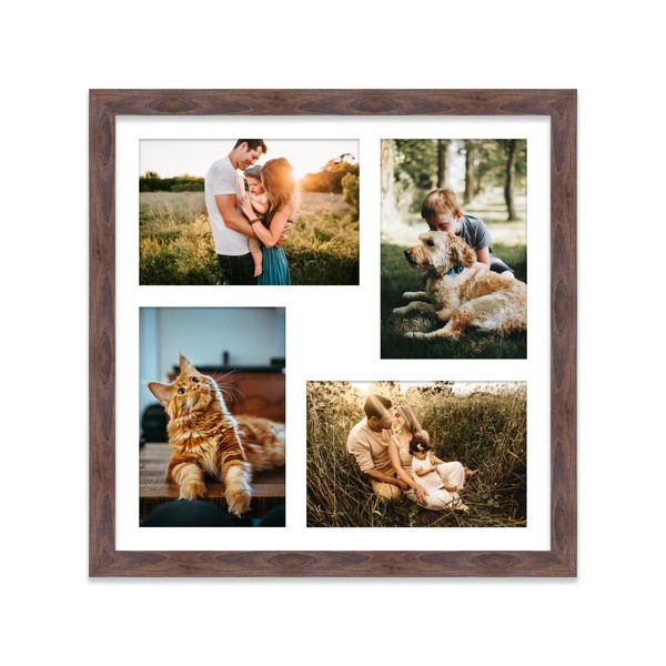 12x12 Inch 4 Opening Photo Collage Frame, Display Four 6x4