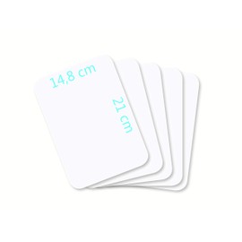 DIN A5 Blank Paper Card Set for DIY 300 g/m² Craft Card Kraft Paper Round Corners White Brown (Matt White 350 g/m², 25 Sheets)