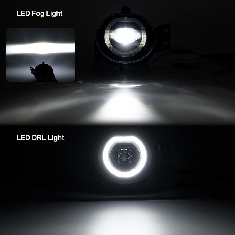 R&F Auto Fog Lights with DRL Compatible with Ram 1500