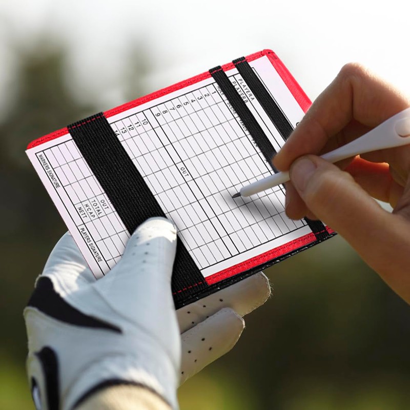 MiOYOOW Leather Scorecard, Large Size Leather Scorecard Holder Stat Tracker