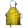 Ambesonne Yellow Apron, Abstract Retro Design Artwork with Wavy Vertical