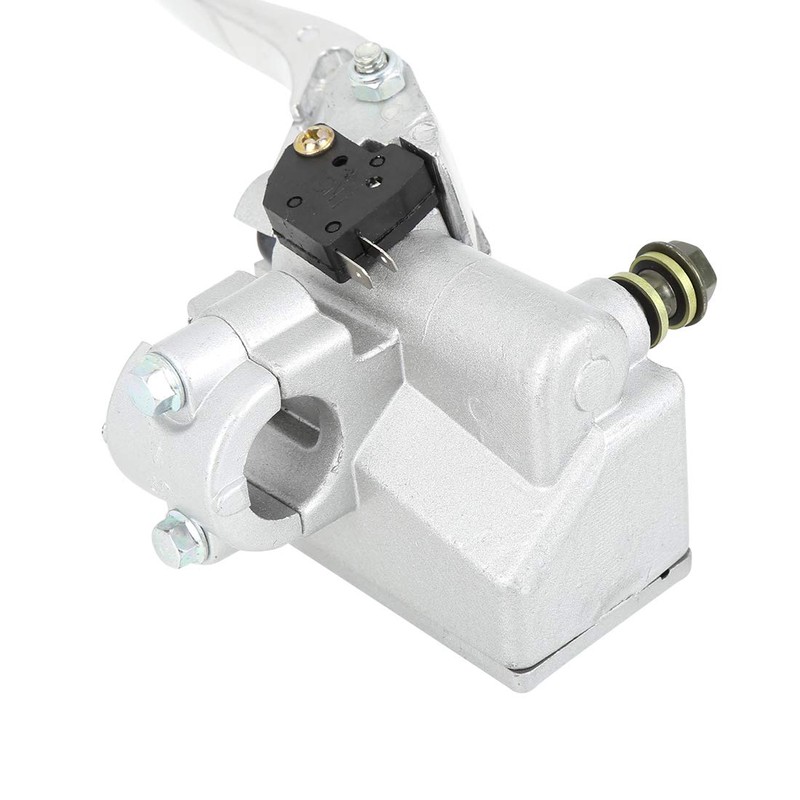 Motoforti Front Silver Tone Metal Motorcycle Brake Master Cylinder Pump