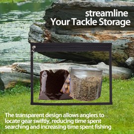 NICENEEDED 2 PCS Reaction Tackle Clear Storage Bag, Water Resistant Plastic Storage, PVC Keeper for Bait Tackle Lures Soft Plastics and Fishing Gear