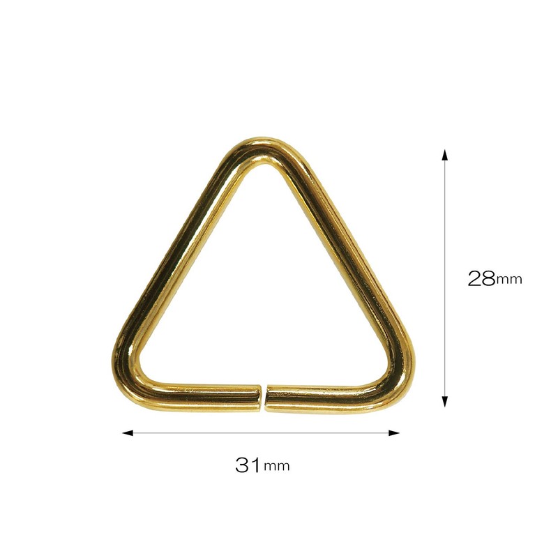 KIYOHARA SUN13-185 Triangular Ring 1.0 inches (25 mm), Real Gold,