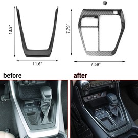 x xotic tech Inner Full Set Center Console Gear Shift Transmission Box Frame Cover Trim, ABS Carbon Fiber Pattern, Compatible with Toyota RAV4 2019 2020 2021 2022 2023 2024 2025