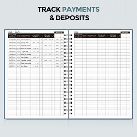 SKYDUE Accounting Ledger Book - 8.5 x 6 Inch Expense Tracker Notebook for Tracking Deposit, Expense, and Balance | Practical Accounting Book for Small Business Owners & Personal Finance (Blue)
