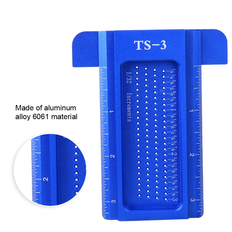 TS-3 Aluminum Alloy Ruler Woodworking Measuring Tool Mini Scriber Hardware