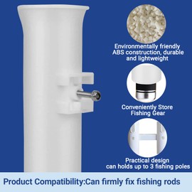 Fishing Rod Holders with Screws Plastic Tube Pole Holders Bracket for Boat Kayak Garage Cooler Trailer Portable (White-2 Pole)
