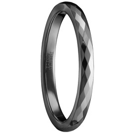 083BASE Women's / Men's Silver 2 mm Wide Dome Shape and Comfort Fit Design Stone Unisex Tungsten Rings for, Tungsten