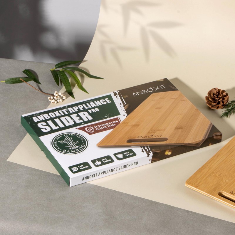 ANBOXIT ANBOXIT Bamboo Appliance Slider, Sliding Tray for Coffee Maker,