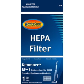 EnviroCare Replacement HEPA Vacuum Cleaner Filter Designed to fit Kenmore EF-1 for Select Canisters and Uprights