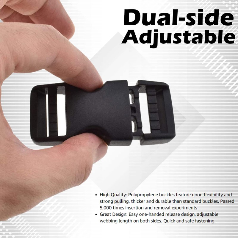 Lxnoap Quick Side Release Buckles 1" Wide Dual Adjustable No