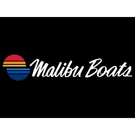 Unbranded Malibu Boats 10 inch WHITE Printed Decal Boat Logo Small 2551