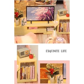 Flever Wooden DIY House Kit, Miniature with Furniture, Creative Craft Gift for Lovers and Friends (Blossom Stories)