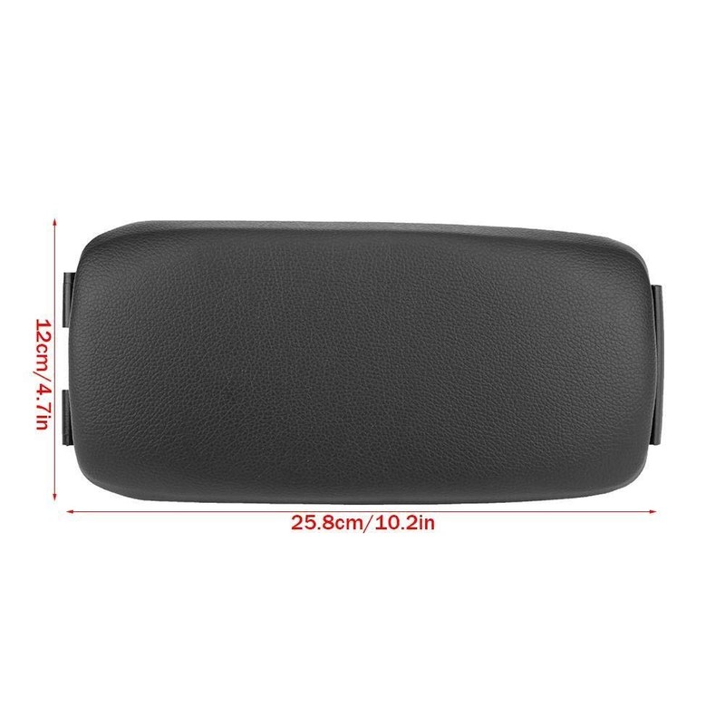 KSTE Black Leather Car Console Armrest Cover Armrest Cover Compatible
