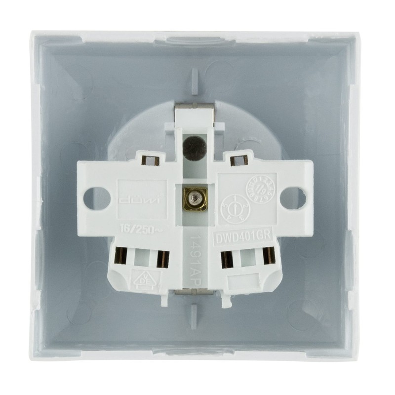 REV 0510052777 PlanoLuxe Earthed Contact Socket Surface-Mounted, White